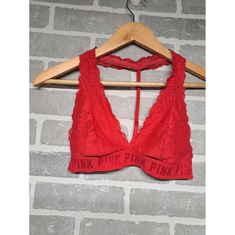 VICTORIA'S‎ SECRET Womens RED LACE Floral Sexy BRALETTE Passion